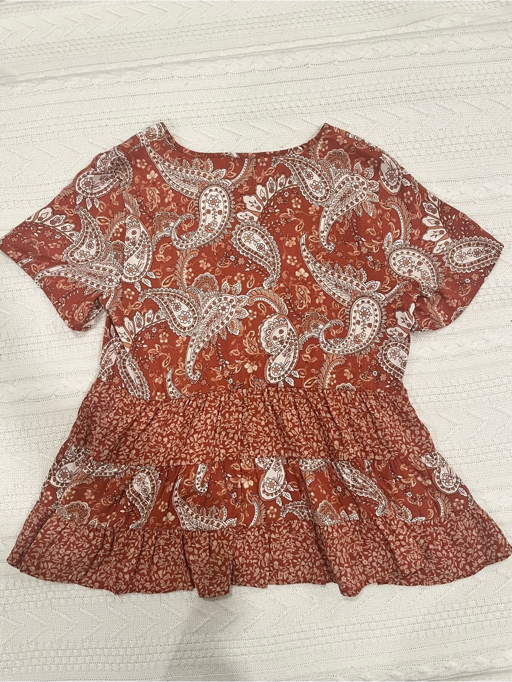 Paper Crane Boho Paisley Peplum Top - Small - Picture 2 of 6